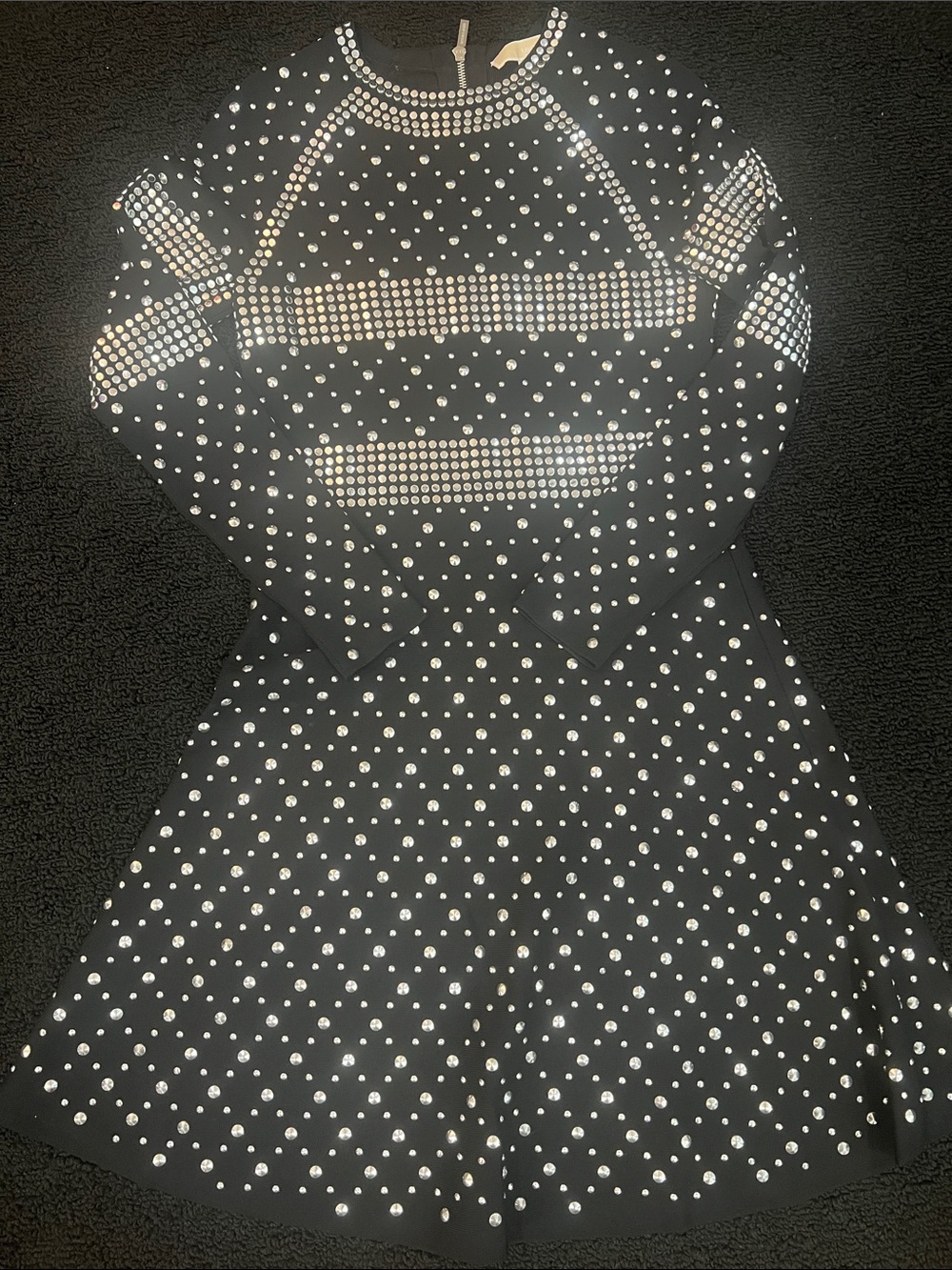 Michael Kors Black Studded Long-Sleeve Dress - Picture 10 of 13